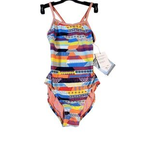Dolfin Uglies Women's V-2 Back One-Piece Training Swimsuit Tribal Print Size 30